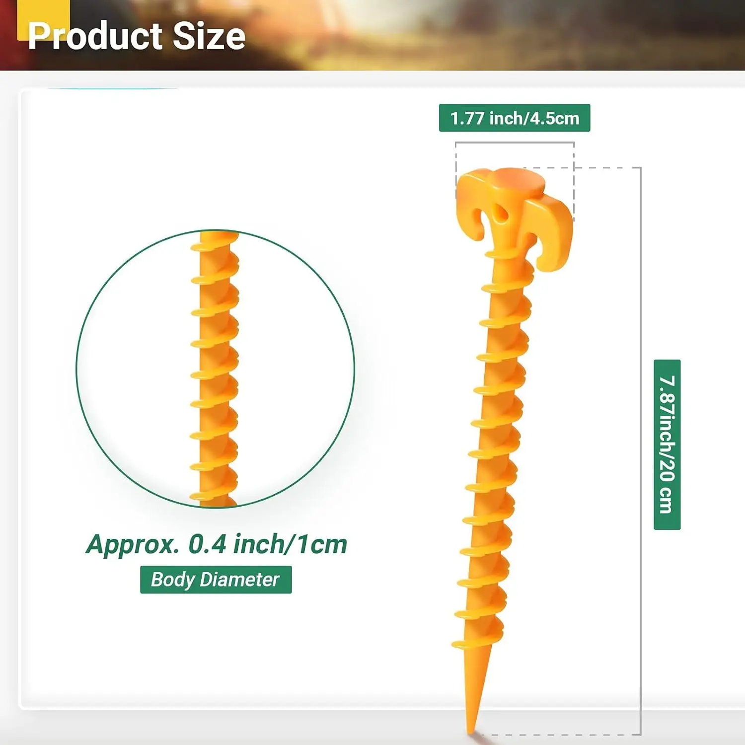 tent spike dimension
